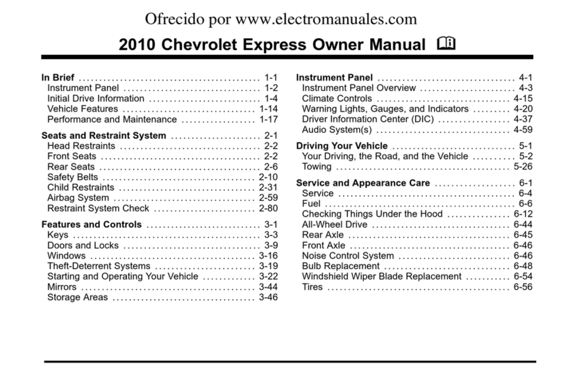 Chevrolet 2010 Express owner's manual