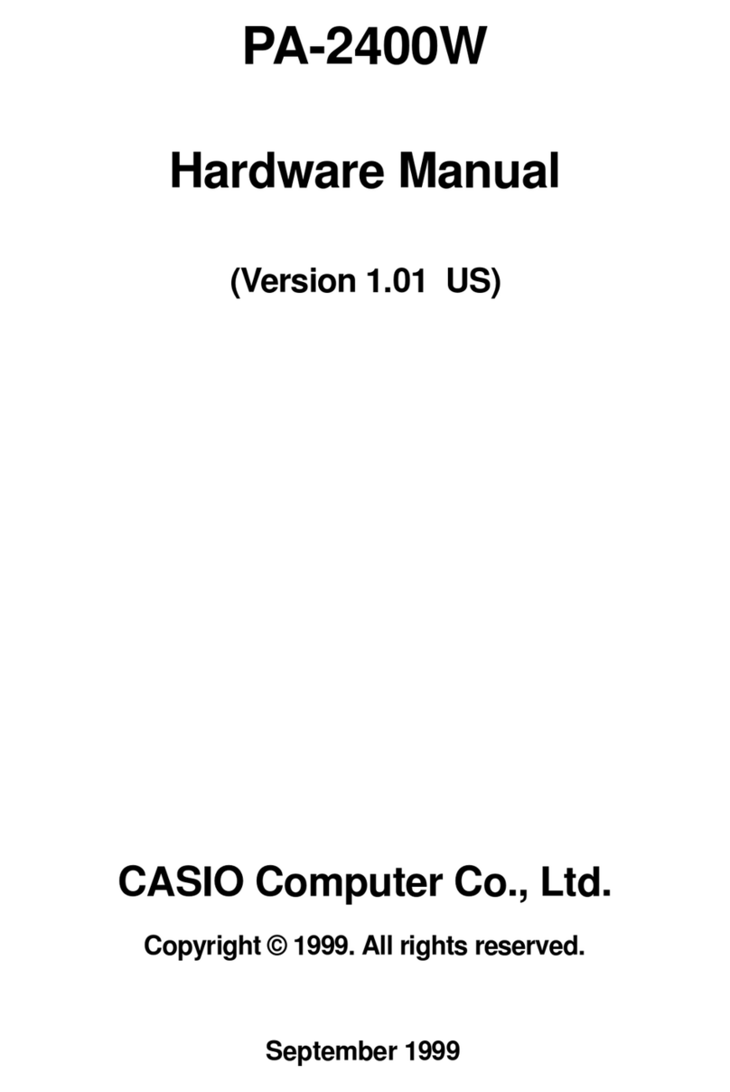 Casio CASSIOPEIA PA-2400W Hardware manual