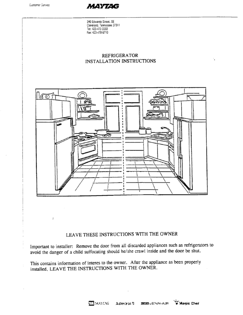 Maytag Refrigerator installation instructions
