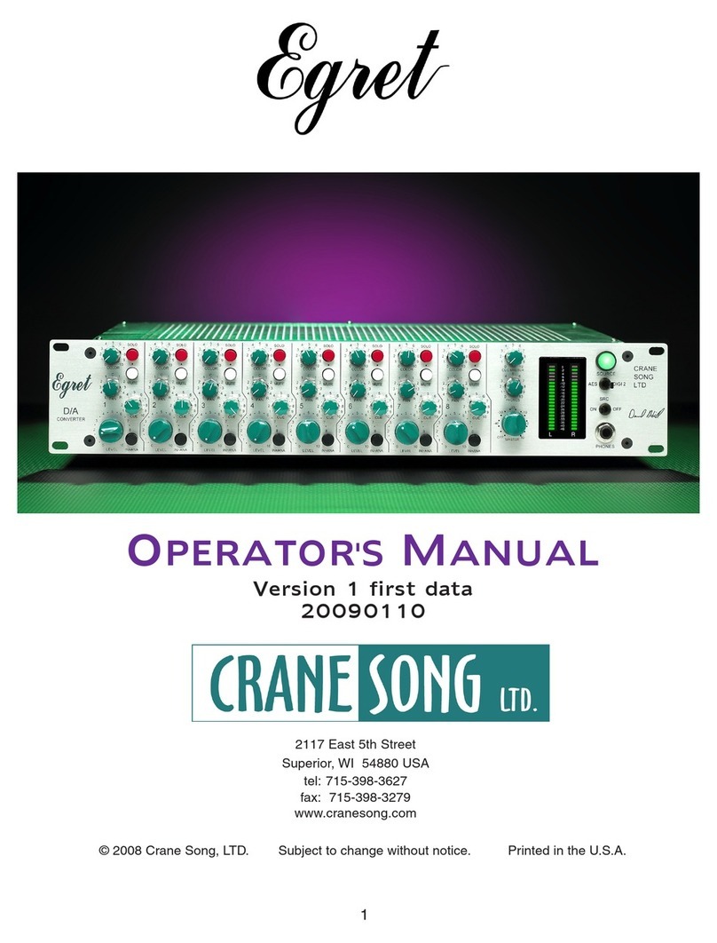 Crane Song Egret Operator's manual