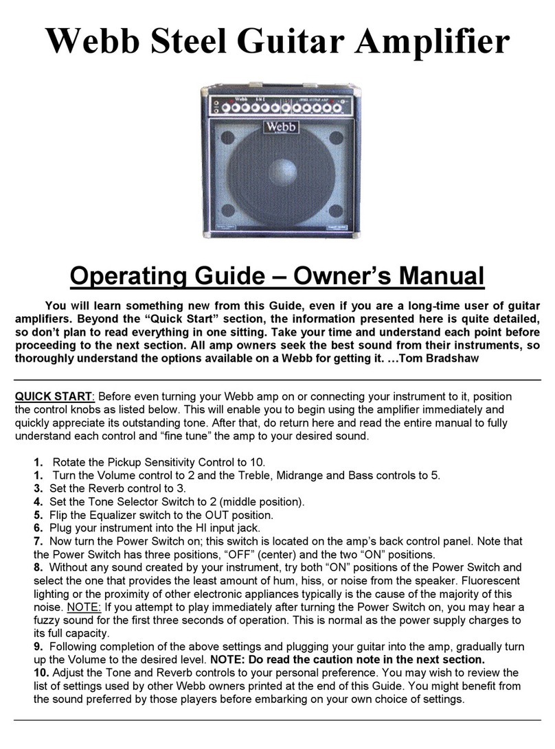 Webb Steel Guitar operating guide