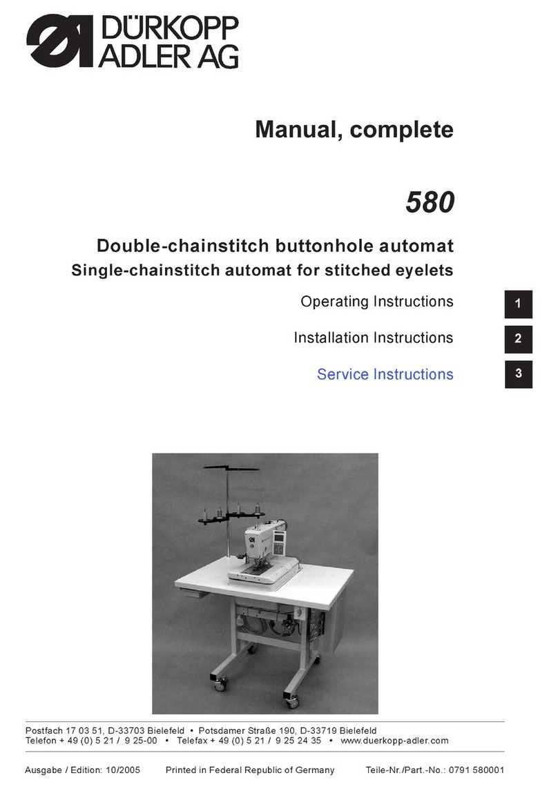 DURKOPP ADLER 580 - User manual