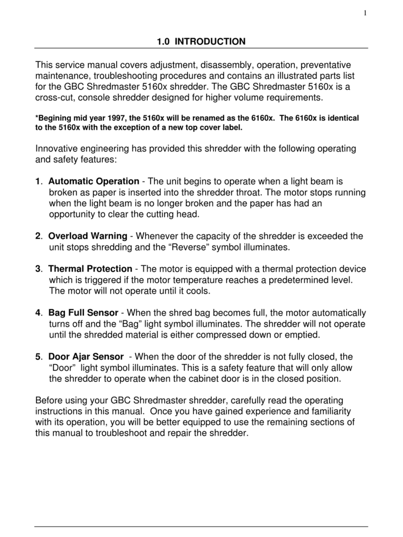 GBC Shredmaster 5160X User manual
