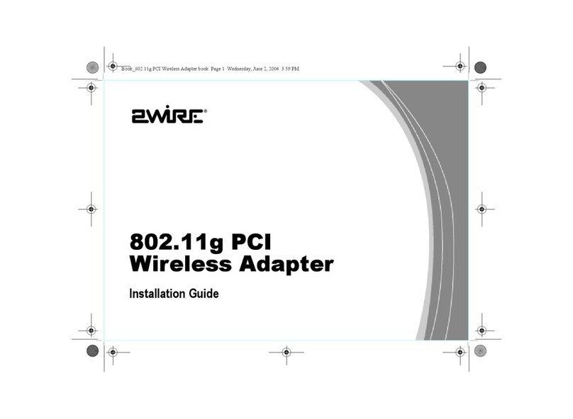 2-Wire 802.11g PCI Card Wireless Adapter User manual