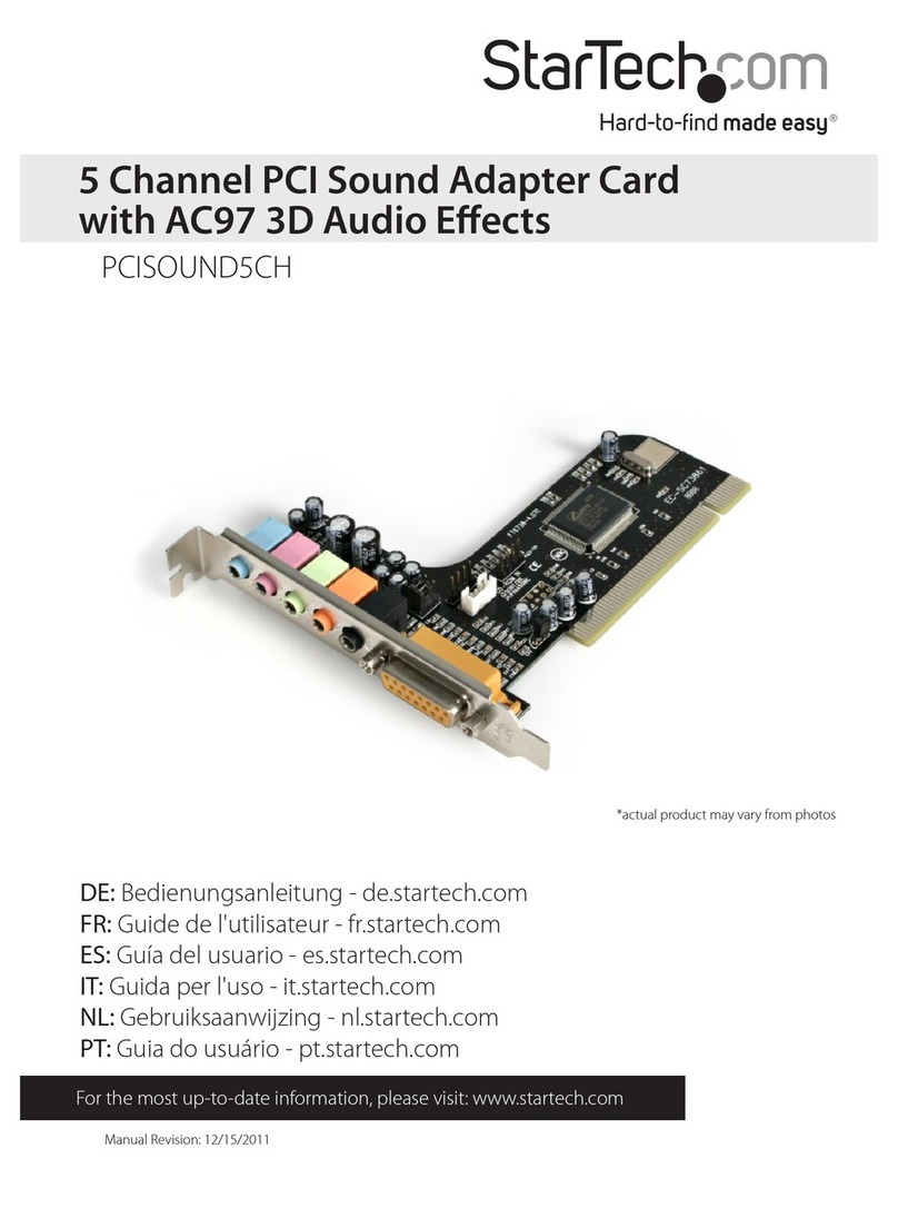 StarTech.com PCISOUND5CH User manual StarTech.com PCISOUND5CH User manual