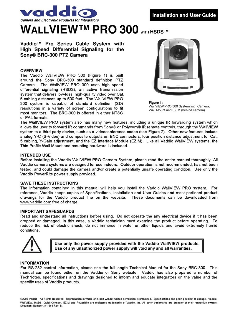 VADDIO WallVIEW PRO 300 Installation and user guide