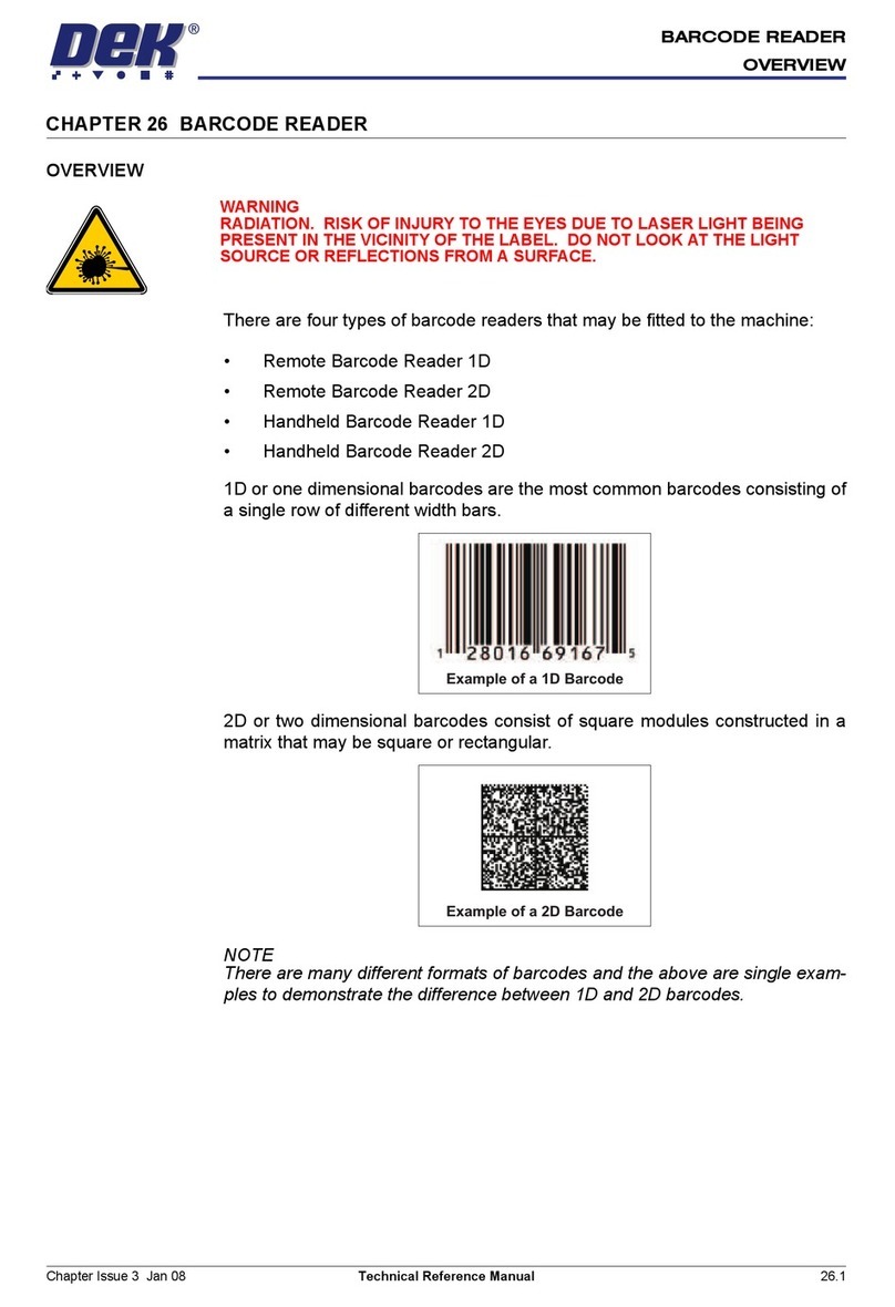 DEK Remote Barcode Reader 1D Technical reference manual