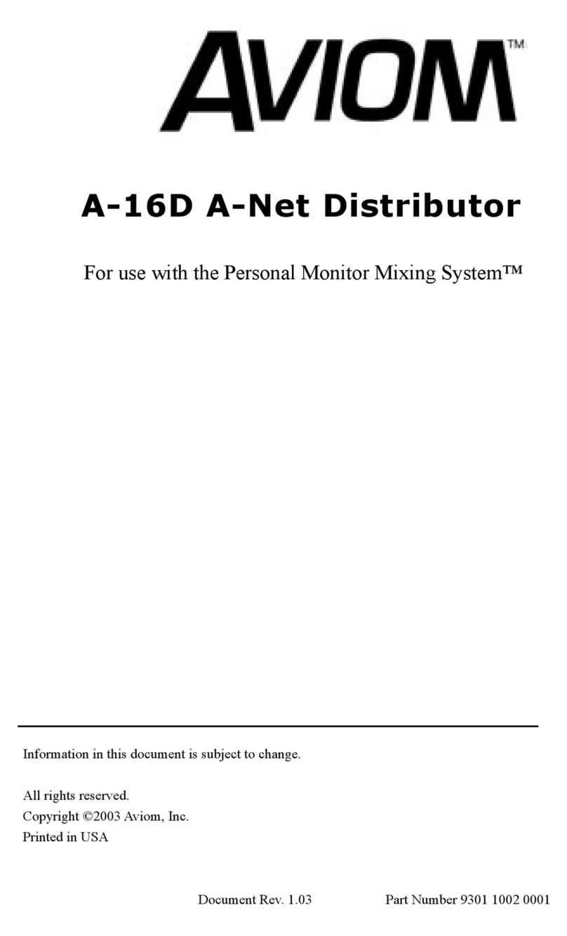 Aviom A-16D A-Net user guide Aviom A-16D A-Net user guide