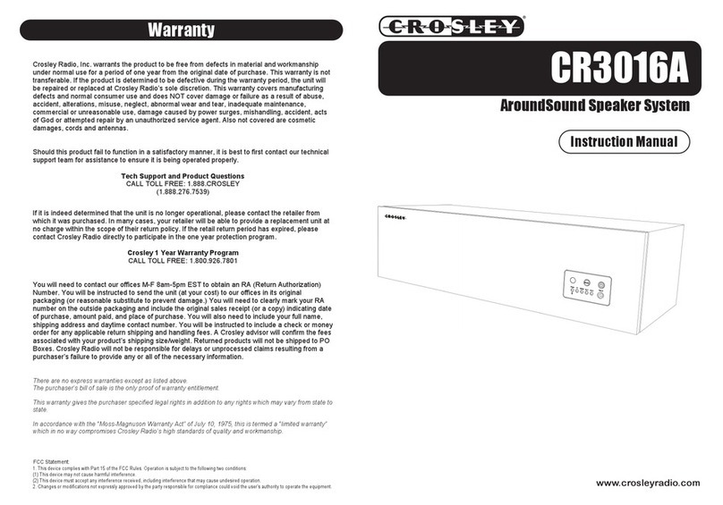 Crosley CR3016A instruction manual