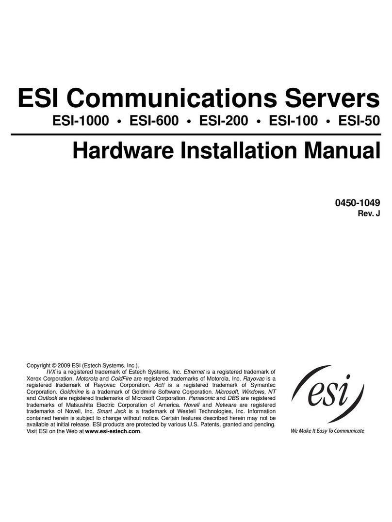 ESI ESI-1000 installation manual