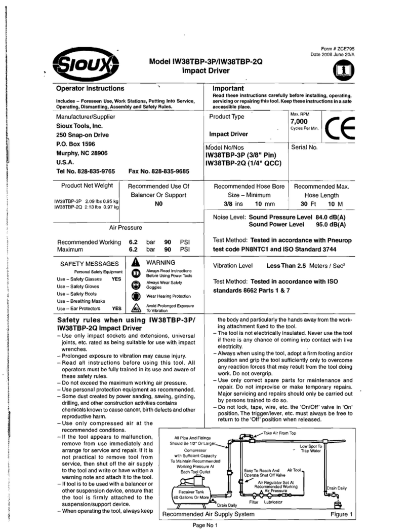 Sioux Tools IW38TB P-3P Operator instructions