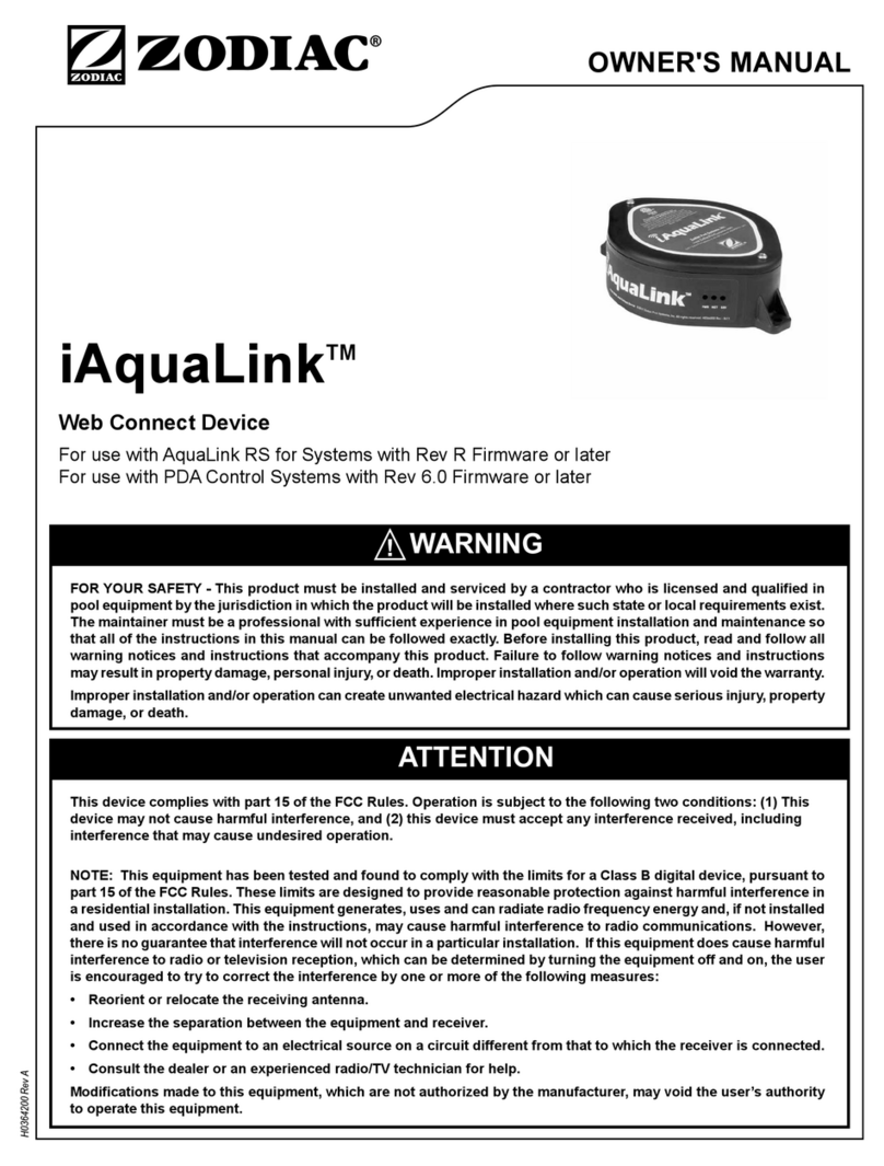 Zodiac iAquaLink owner's manual