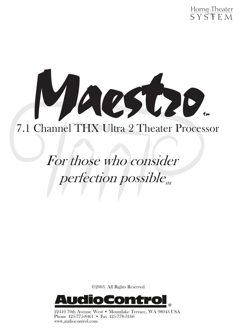 Audio Control 7.1 Channel THX Ultra 2 Theater Processor manual