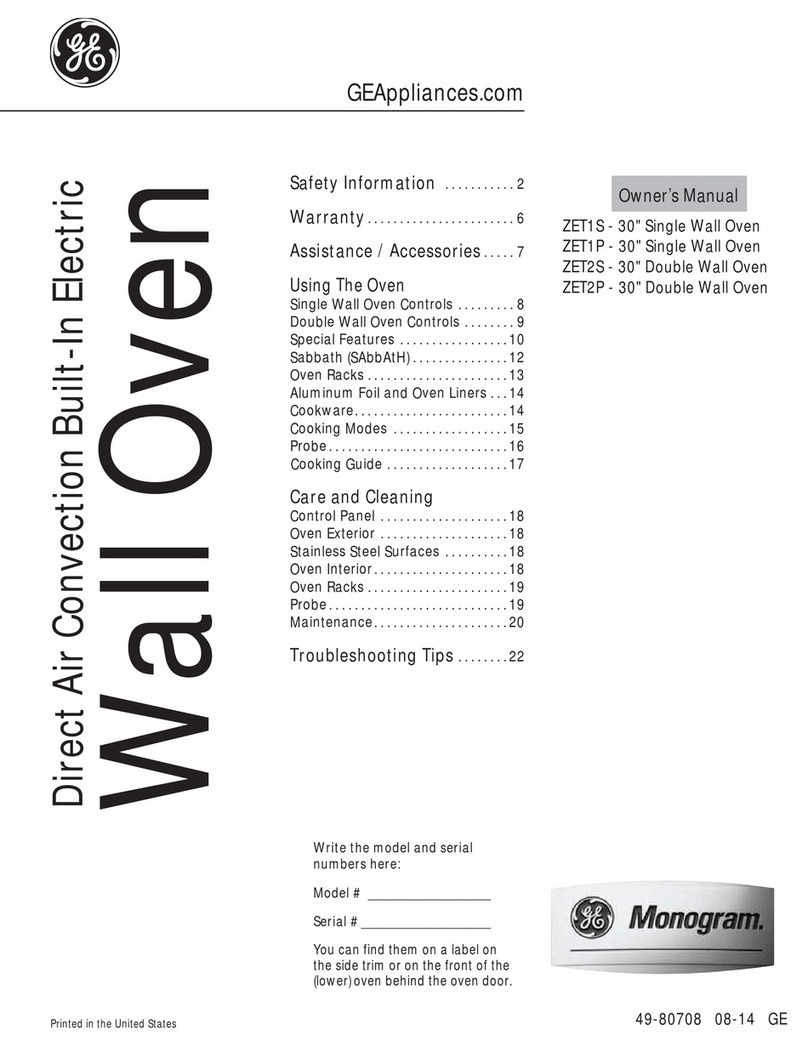 GE Monogram ZET1S User manual