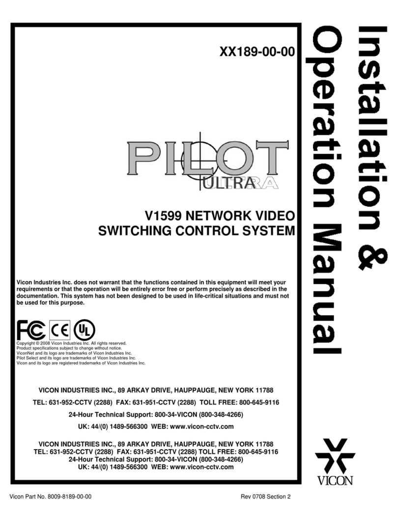 Vicon V1599 Installation & operation manual