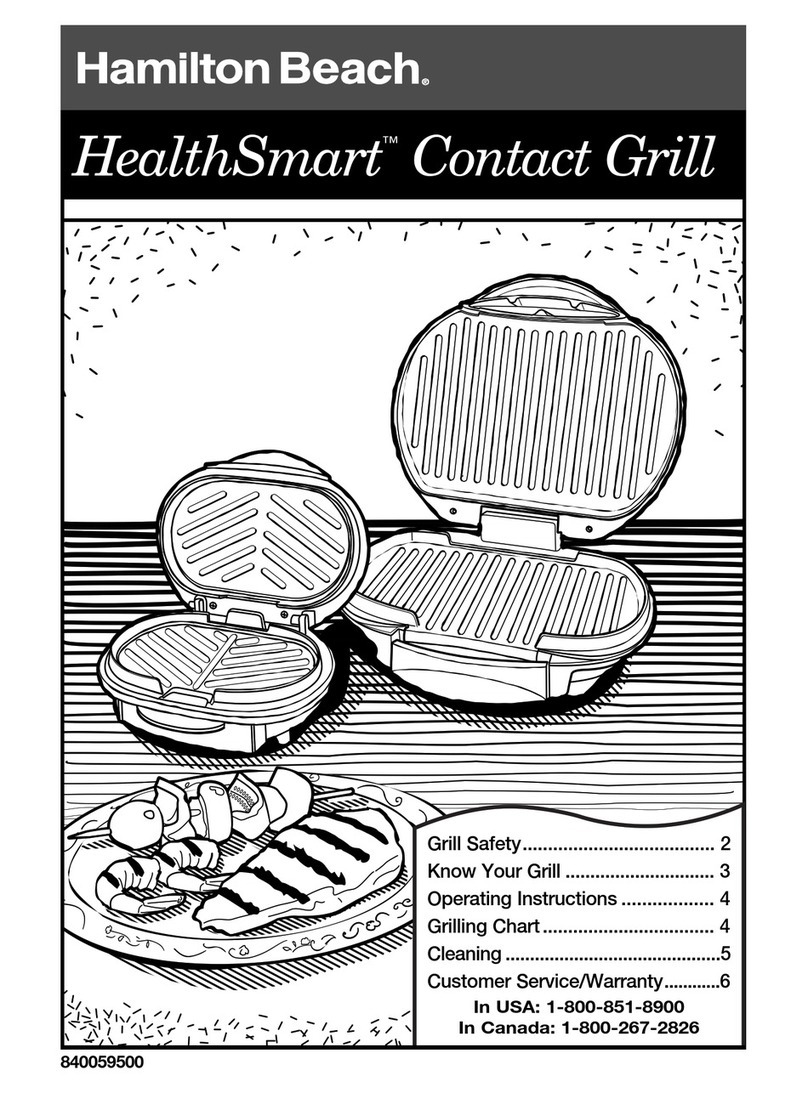 Hamilton Beach HealthSmart Contact Grill operating instructions