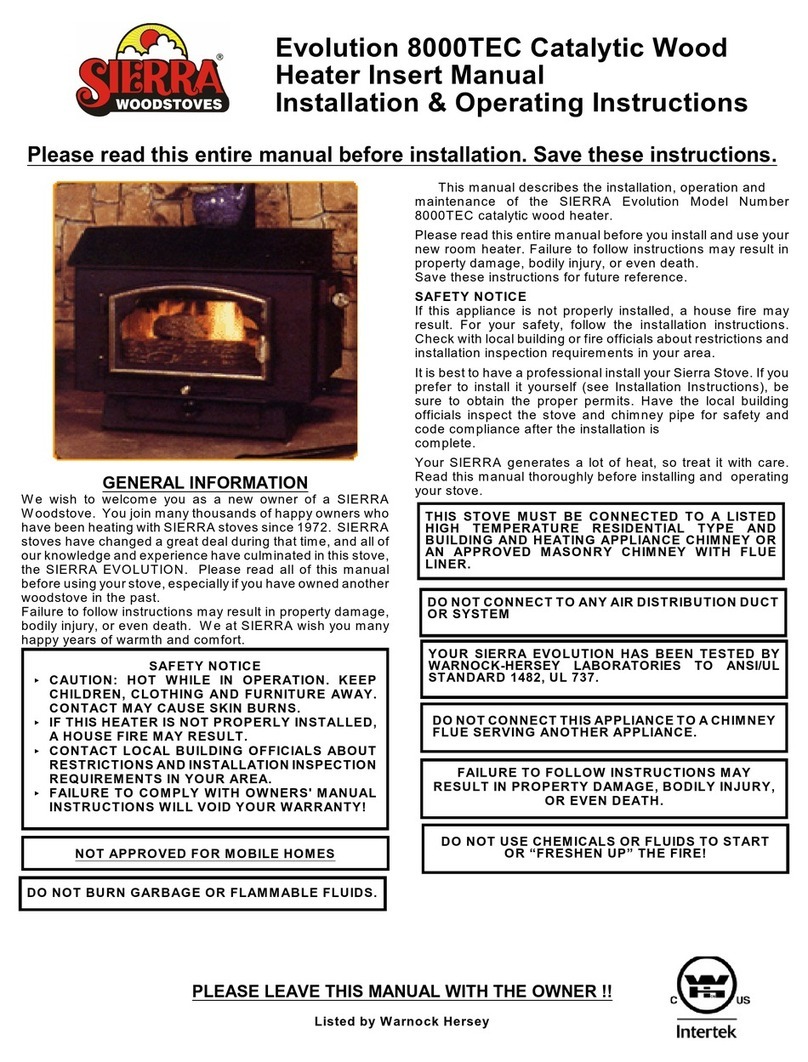 Sierra Evolution 8000TEC Installation & operating instructions