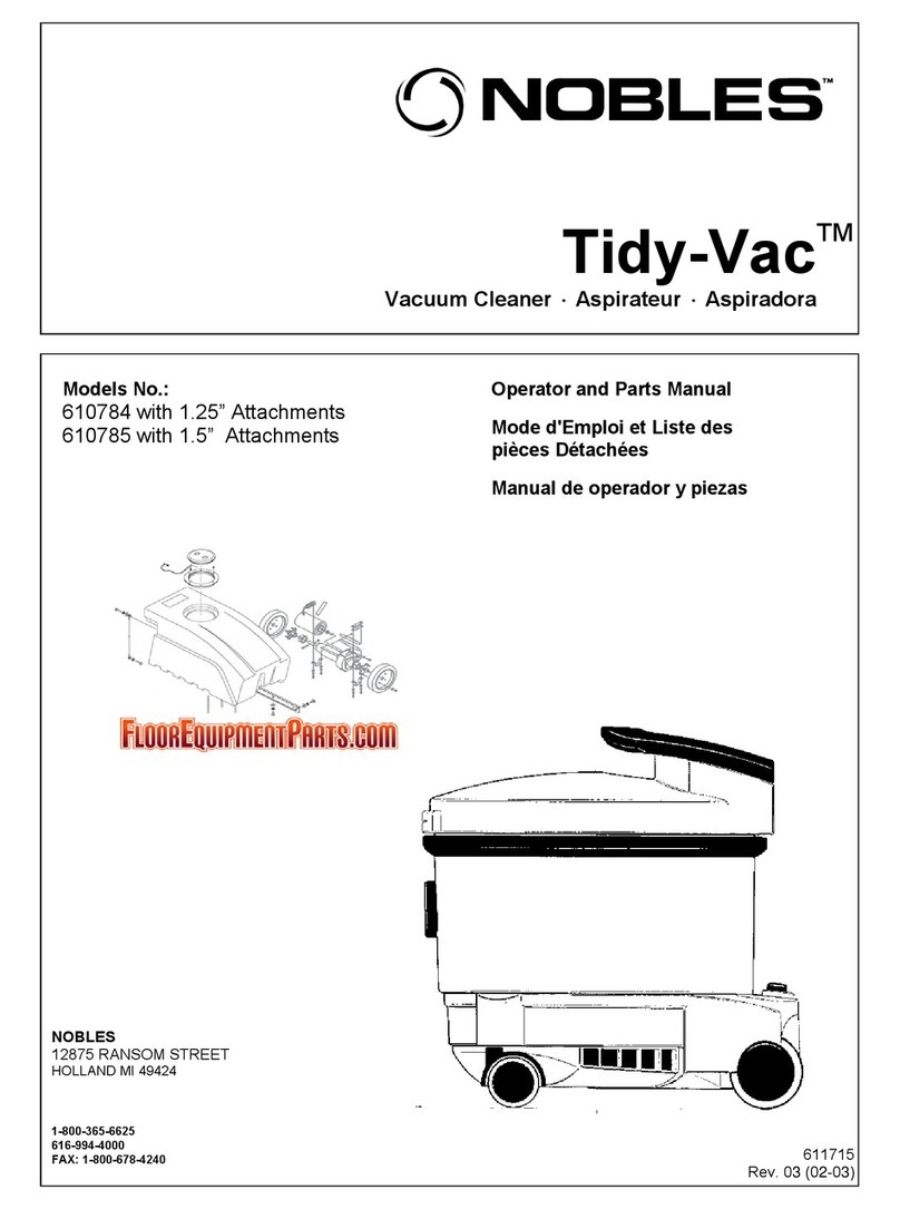 Nobles Tidy-Vac 610785 Operator and parts manual