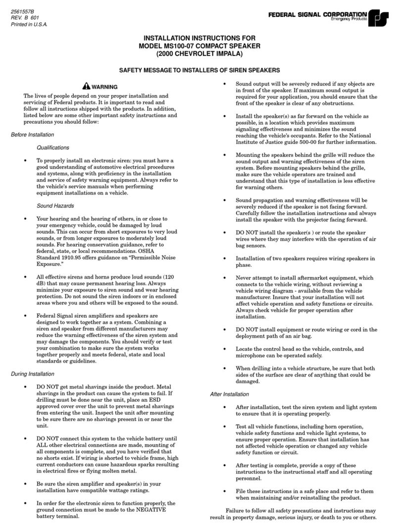Federal Signal Corporation MS100-07 installation instructions