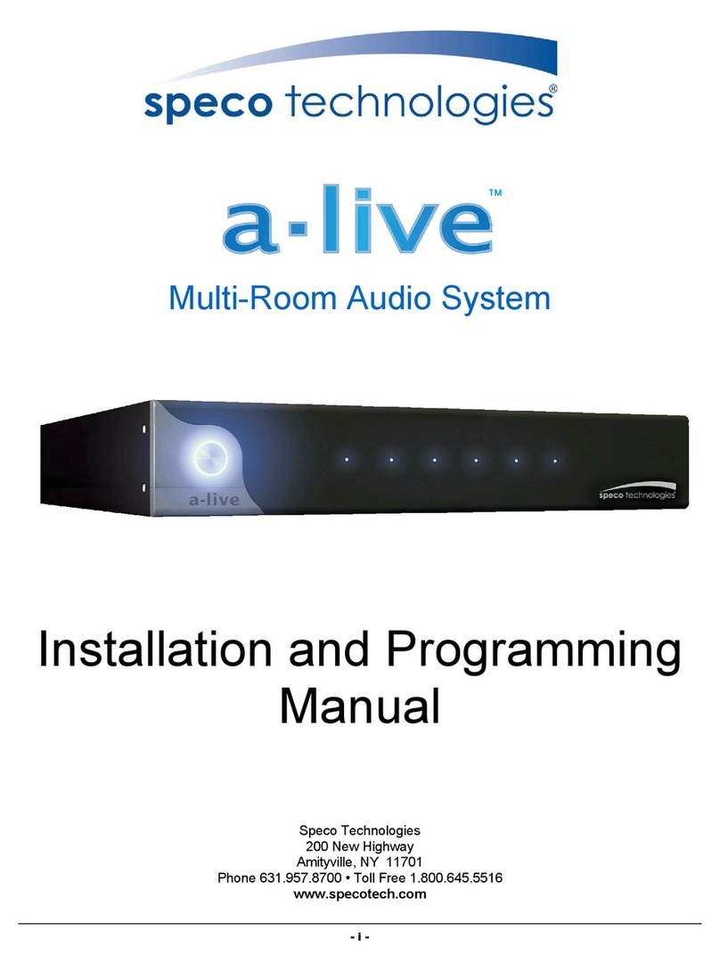 Speco a-live Installation and programming manual