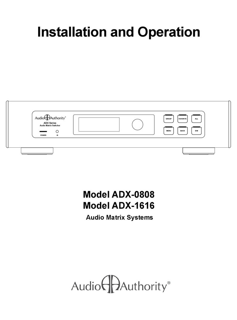 Audio Authority ADX-0808 Operating instructions