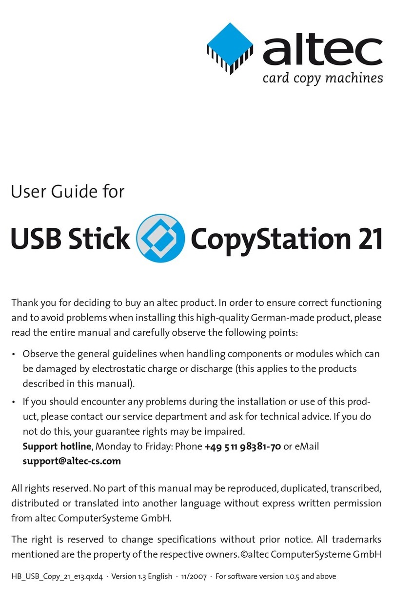 Altec USB Stick CopyStation 21 user guide