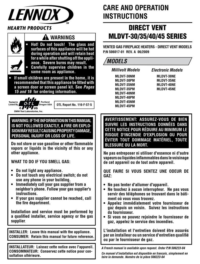Lennox MLDVT-30NM User manual