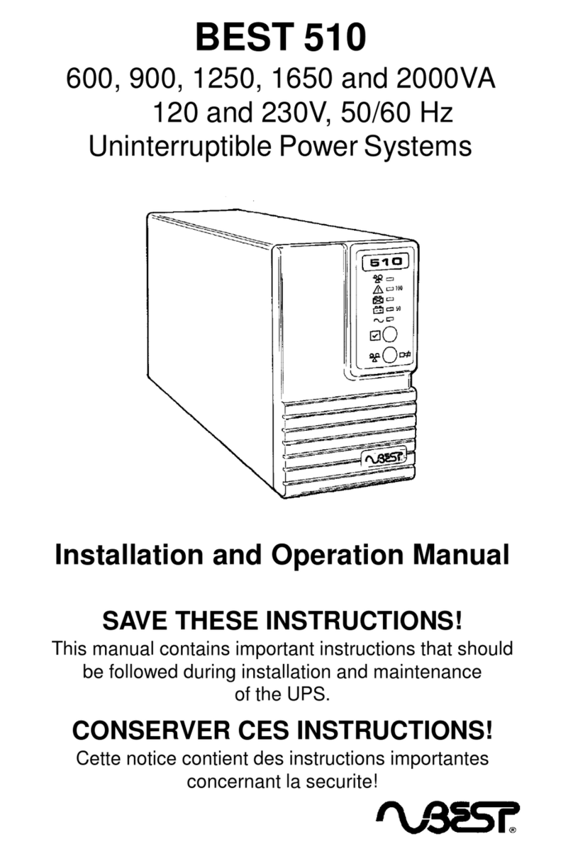 Best Power B510-0600A Installation and operation manual