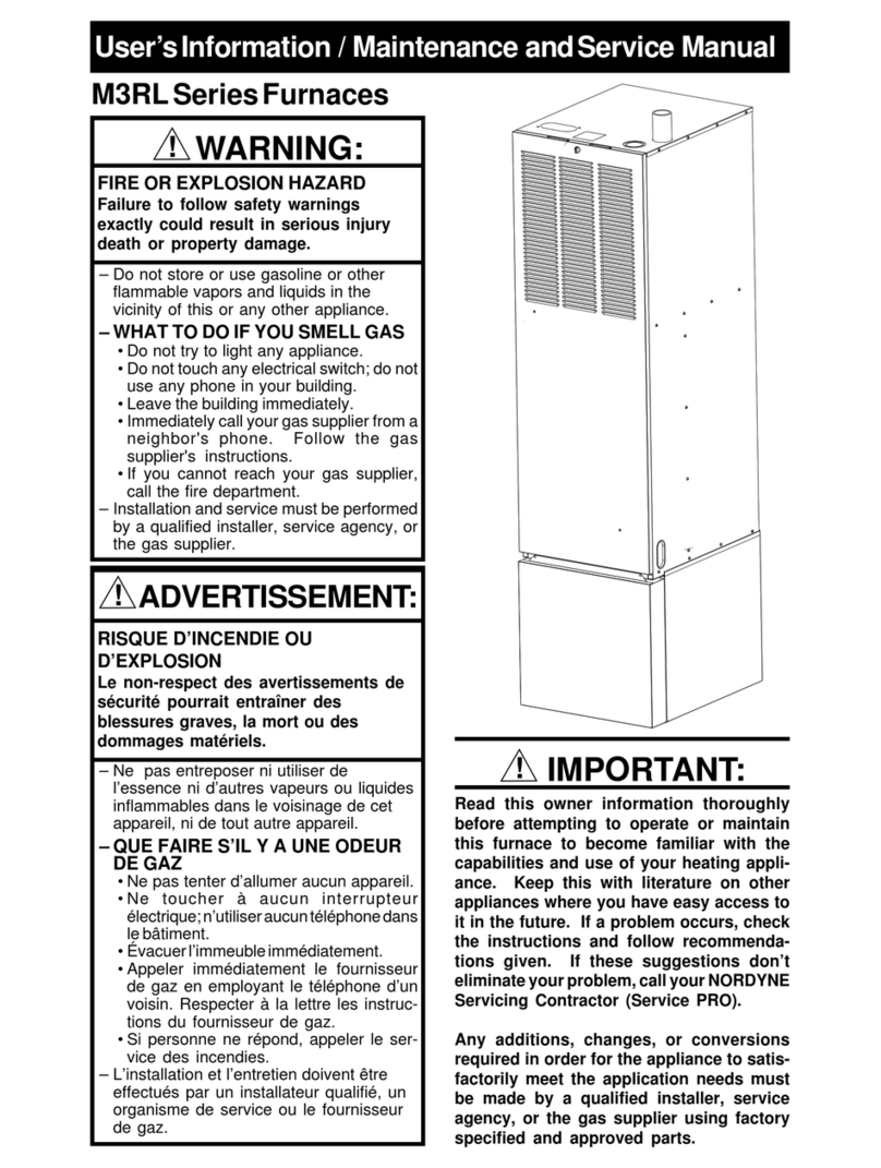 Nordyne M3RL Series Manual