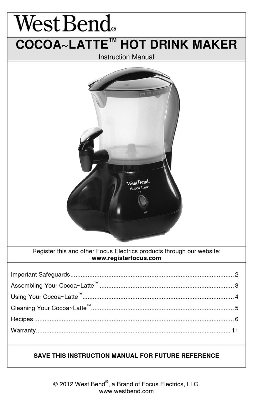 West Bend COCOA~LATTE instruction manual