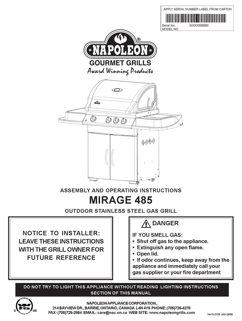 Napoleon MIRAGE 485 User manual