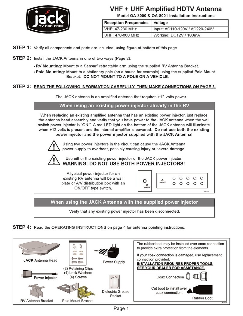 Jack OA-8000 installation instructions