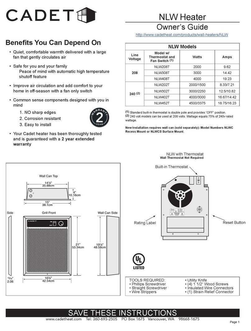 Cadet NLW208T owner's guide