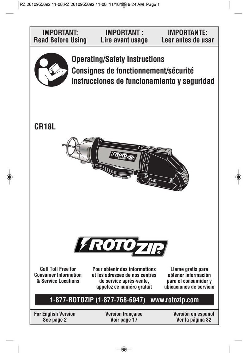 RotoZip CR18L Operating/safety instructions