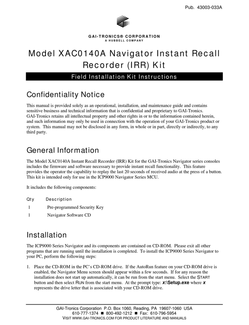 GAI-Tronics XAC0140A installation instructions