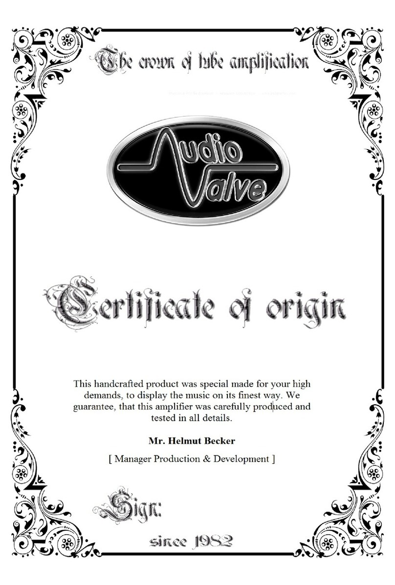 Audio Valve RKV - Mark II User manual