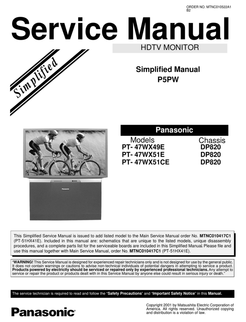 Panasonic PT- 47WX49E User manual
