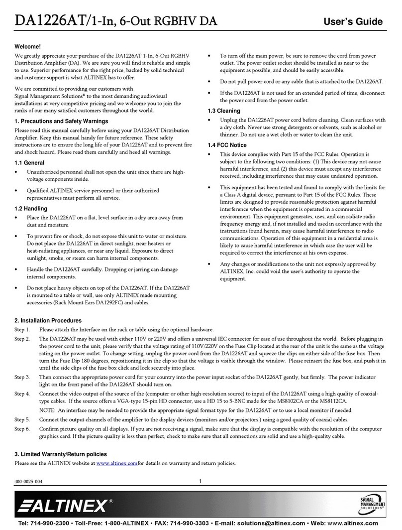 Altinex DA1226AT User manual