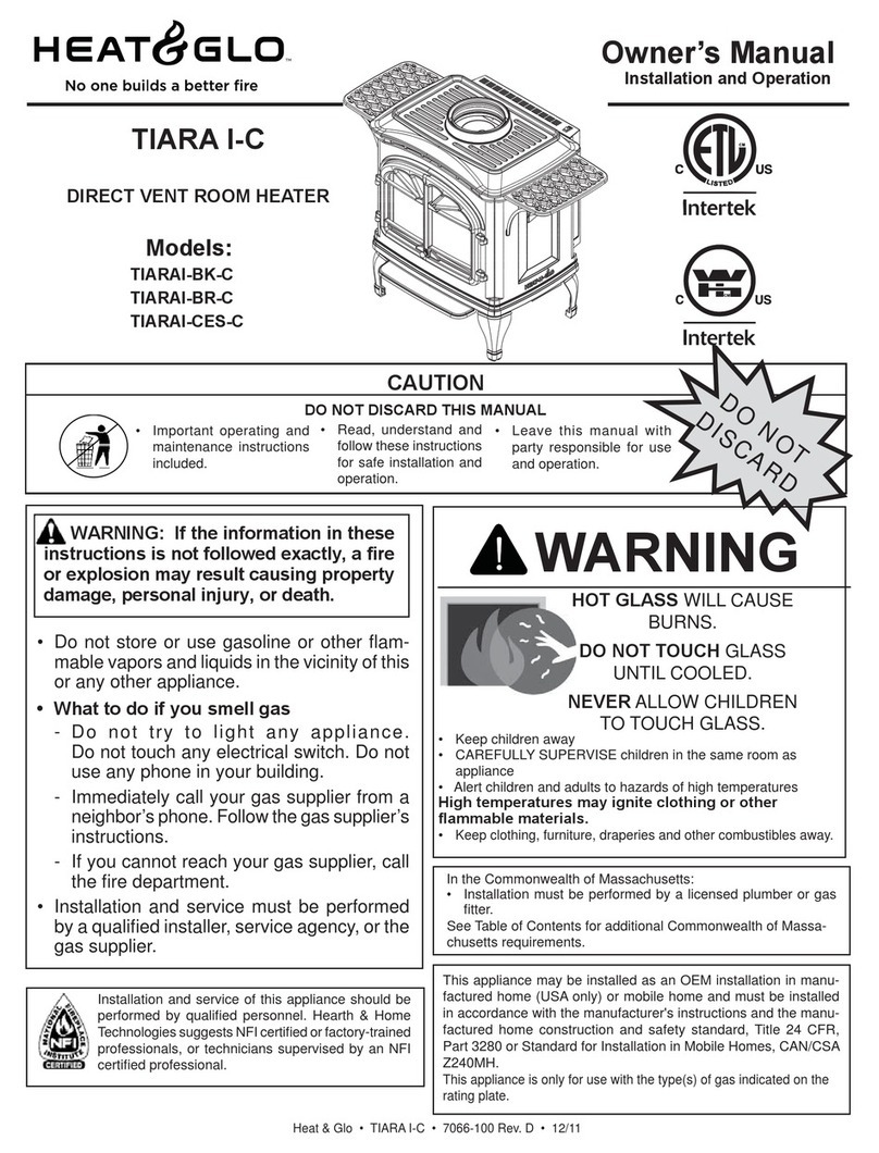 Heat & Glo TIARAI-BK-C owner's manual Heat & Glo TIARAI-BK-C owner's manual