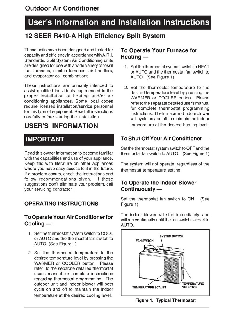 Nordyne R-410A User manual