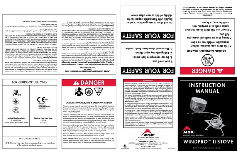 MSR WINDPRO II User manual