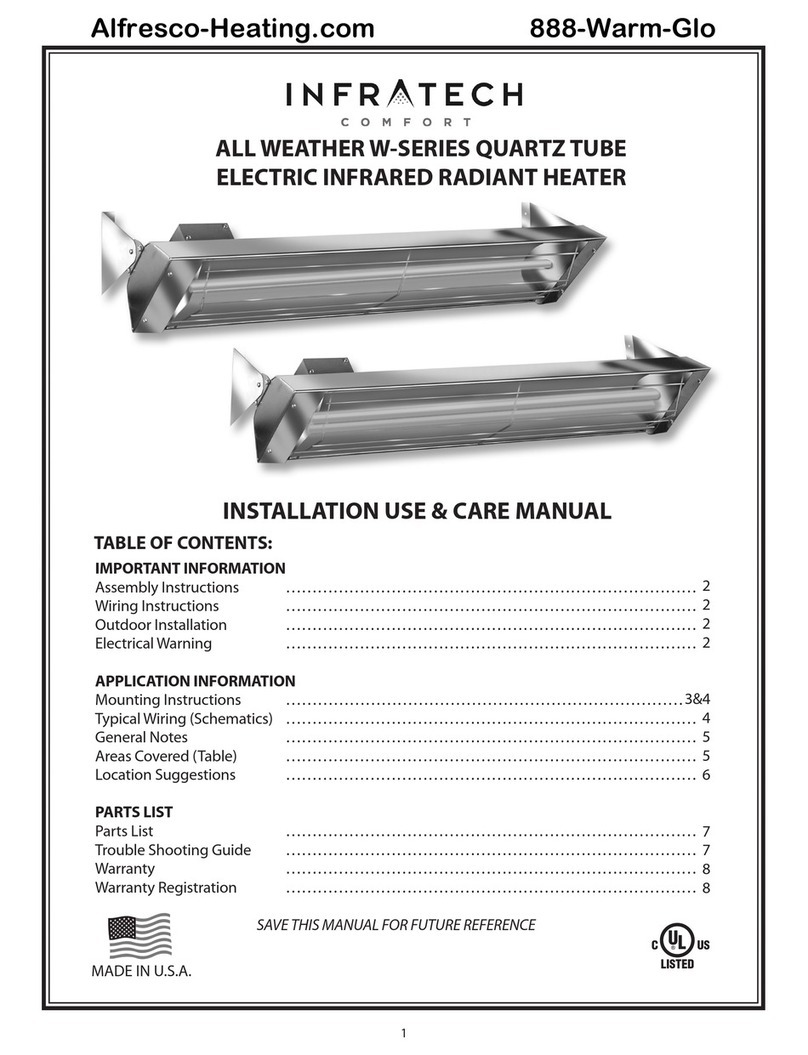 Infratech 888-Warm-Glo Instruction and safety manual