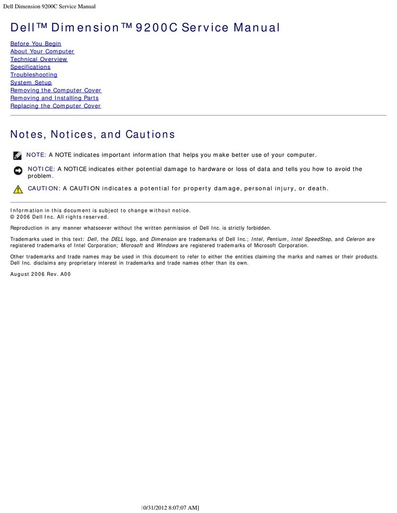 Dell Dimension 9200C Service manual