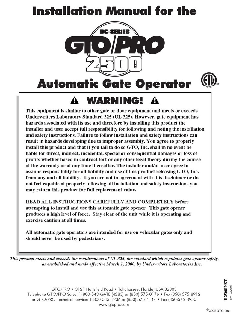 GTO/PRO PRO-SW2500 installation manual