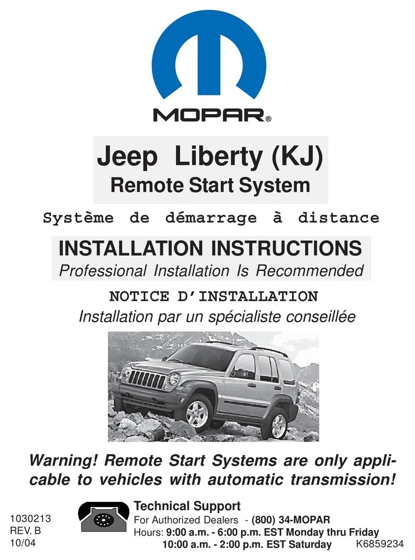 Mopar Remote Start System installation instructions