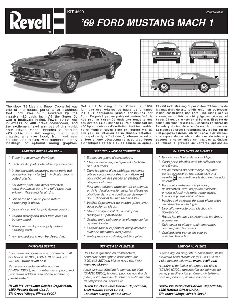 REVELL 69 Ford Mustang Mach 1 parts manual