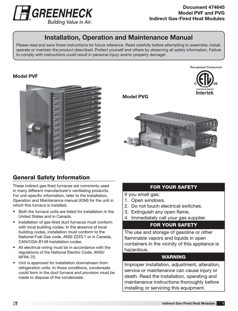 Greenheck PVF Installation and operation manual