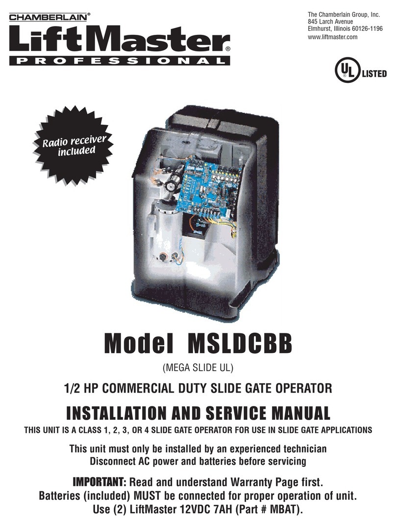 Chamberlain MSLDCBB Installation and service manual