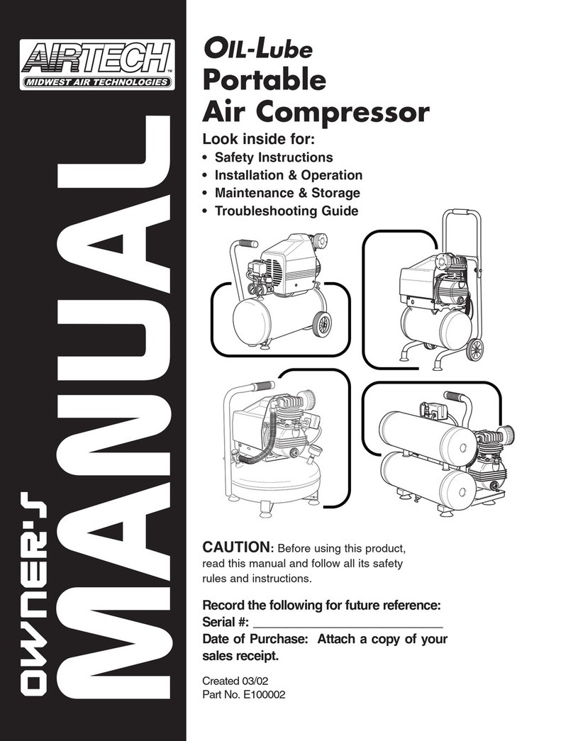 AirTech OIL-LubePortableAir Compressor user manual
