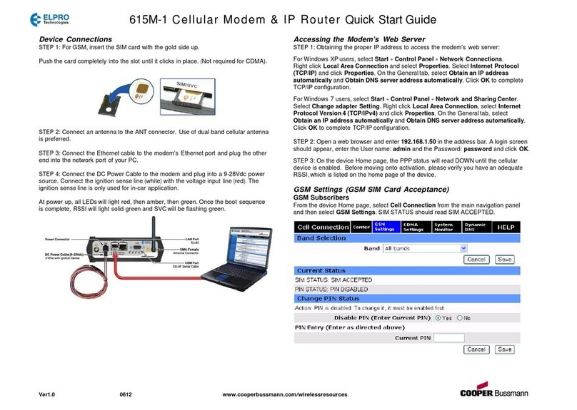 Elpro Technologies 615M-1 quick start guide